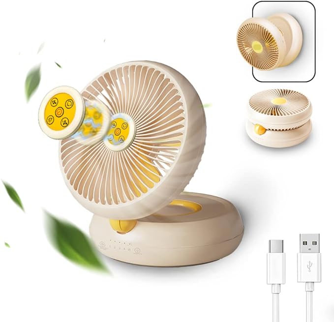 Rechargeable Folding Wall Fan, USB Fast Charging