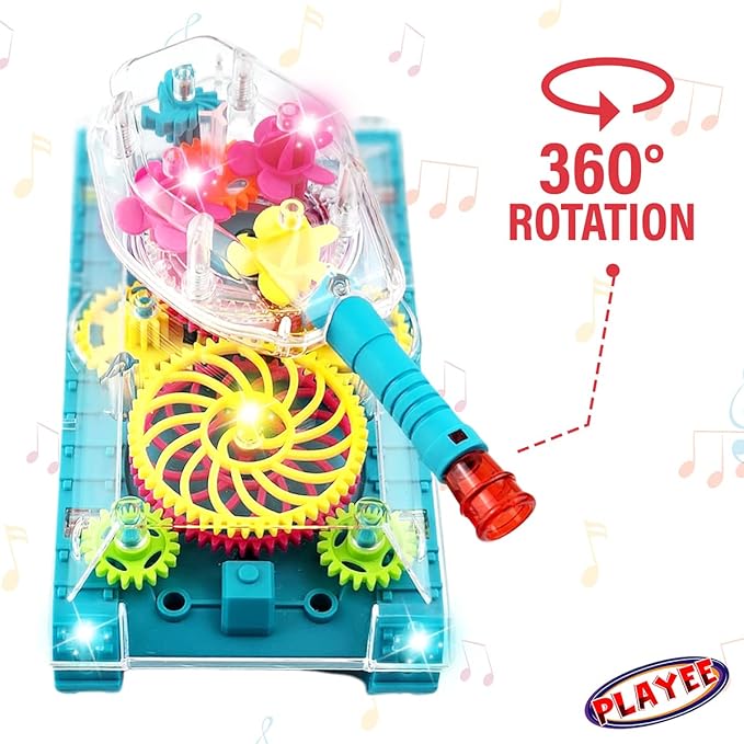 Light Up Transparent Gear Tank Toy for Kids