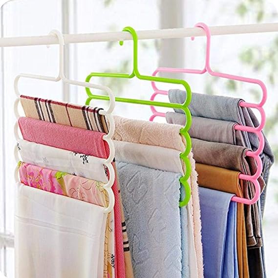 Plastic Five Layer Multii-purpose Clothes Hanger