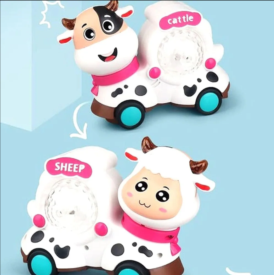 Electric Universal Cute Cattle Toy Sheep Music Colorful Light